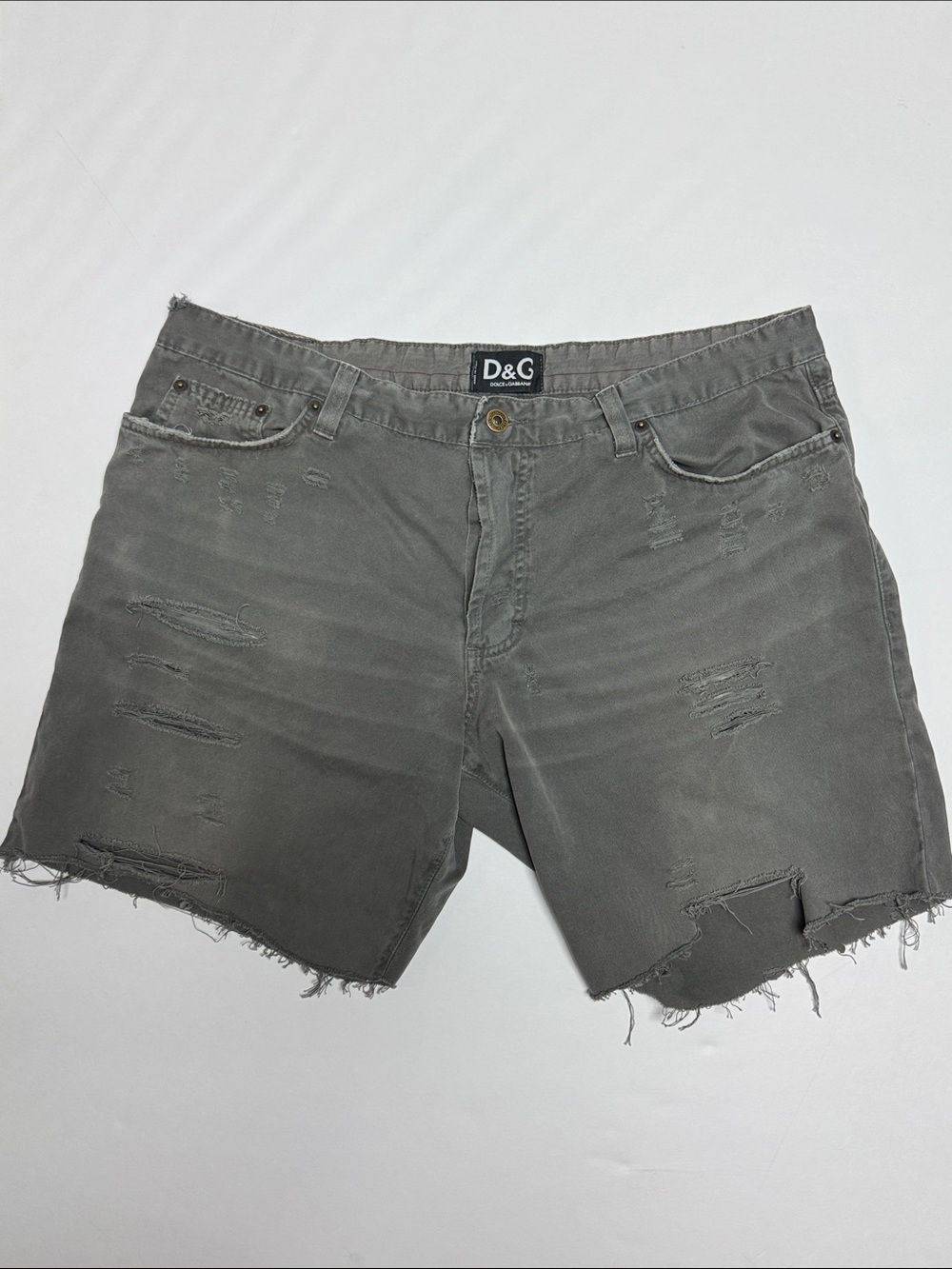 Dolce & Gabbana Men's Distressed Gray Jean Shorts